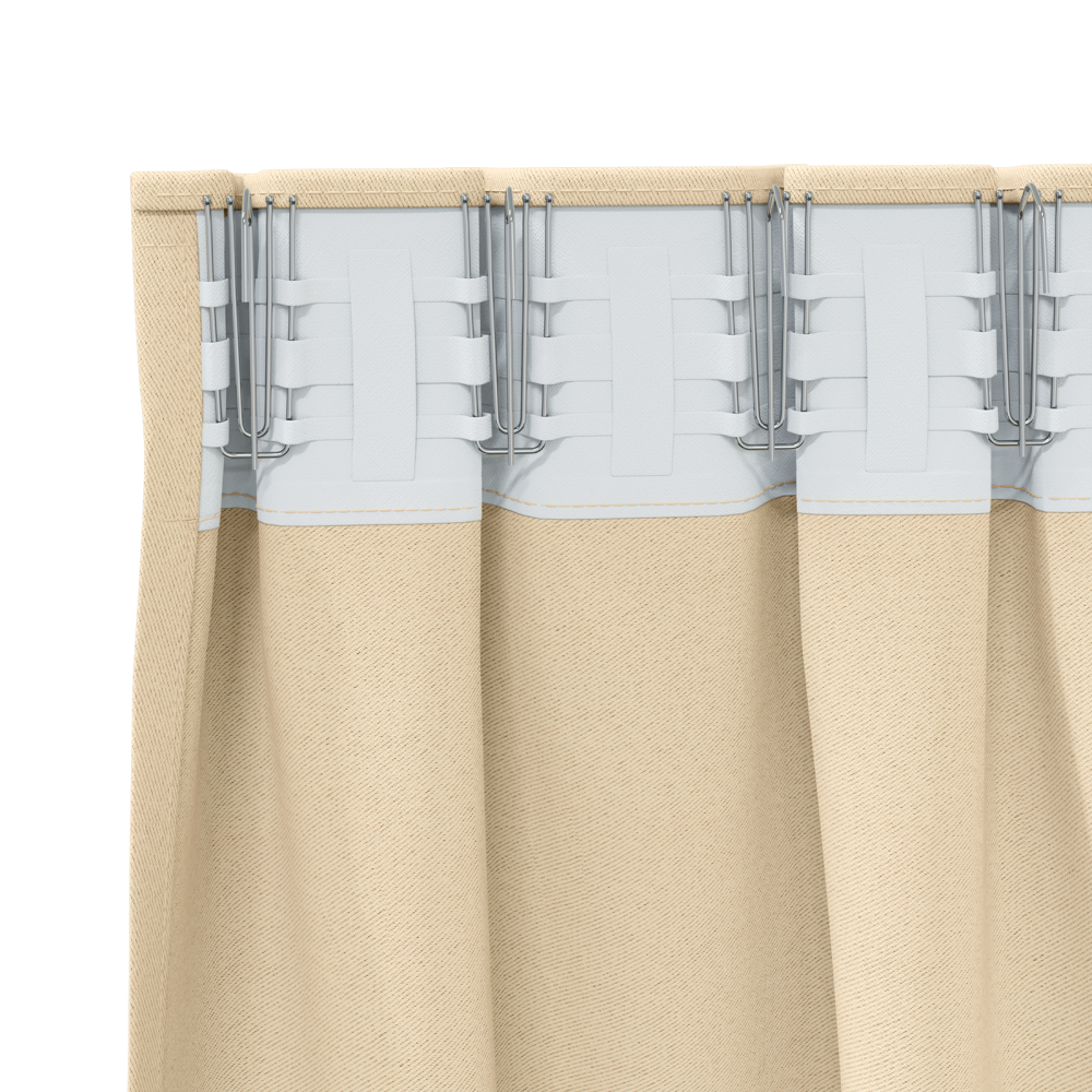 Produktbild för Mörkläggningsgardiner med Ringar 2 pcs Kräm 225 x 140 cm