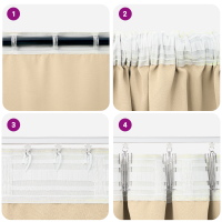 Produktbild för Mörkläggningsgardiner med Ringar 2 pcs Kräm 225 x 140 cm