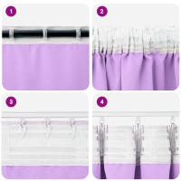 Produktbild för Mörkläggningsgardiner med Ringar 2 pcs Lila 245 x 140 cm