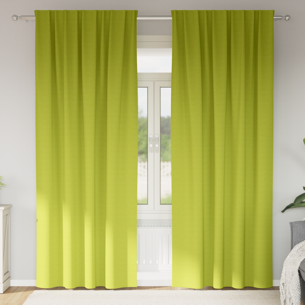 Produktbild för Mörkläggningsgardiner med Ringar 2 pcs Grön 225 x 140 cm