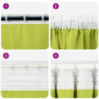 Produktbild för Mörkläggningsgardiner med Ringar 2 pcs Grön 225 x 140 cm