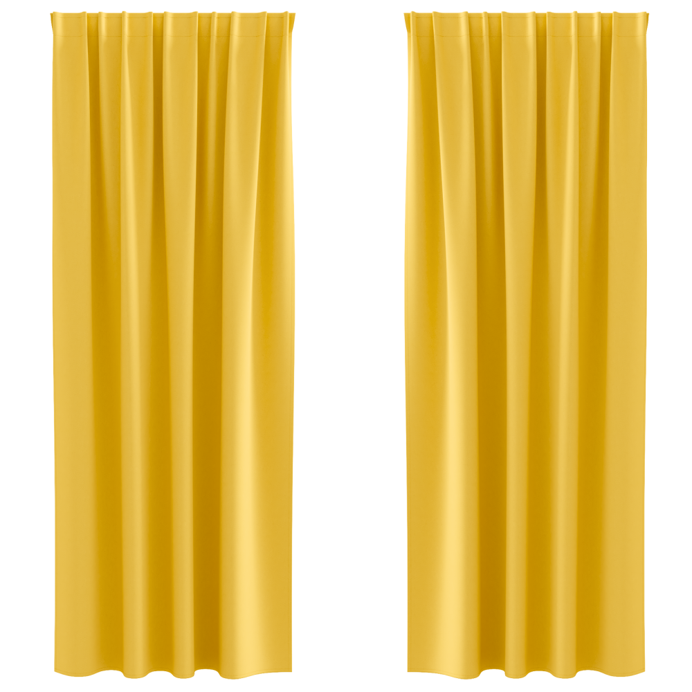 Produktbild för Mörkläggningsgardiner med Ringar 2 pcs Senapsgul 245 x 140 cm