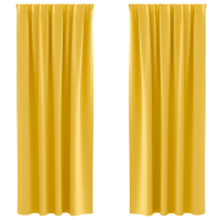 Produktbild för Mörkläggningsgardiner med Ringar 2 pcs Senapsgul 245 x 140 cm