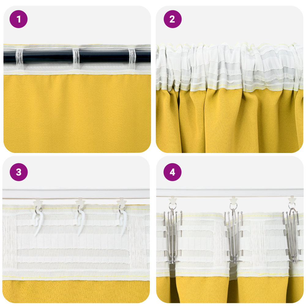 Produktbild för Mörkläggningsgardiner med Ringar 2 pcs Senapsgul 245 x 140 cm