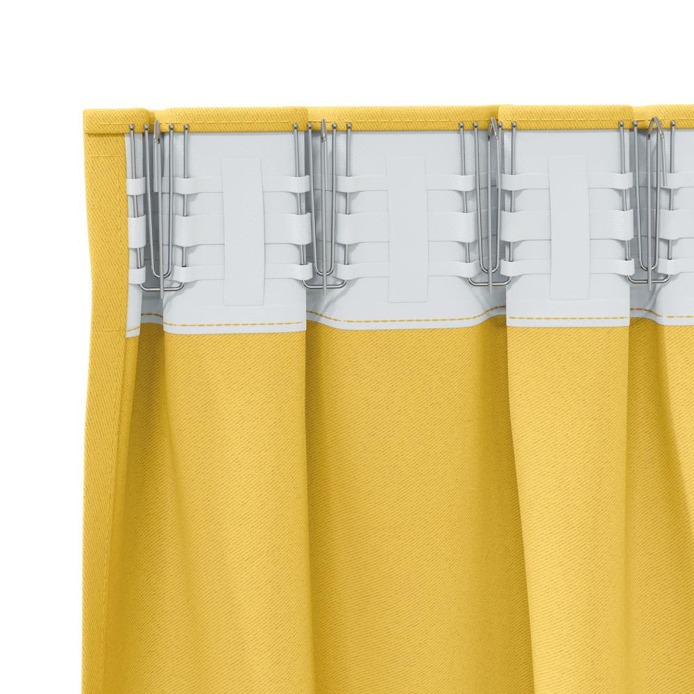 Produktbild för Mörkläggningsgardiner med Ringar 2 pcs Senapsgul 245 x 140 cm
