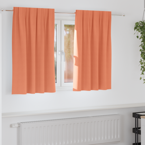 vidaXL Mörkläggningsgardiner med Ringar 2 pcs Terracotta 140 x 140 cm - Gardiner & Persienner