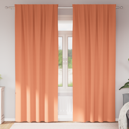 vidaXL Mörkläggningsgardiner med Ringar 2 pcs Terracotta 260 x 140 cm - Gardiner & Persienner