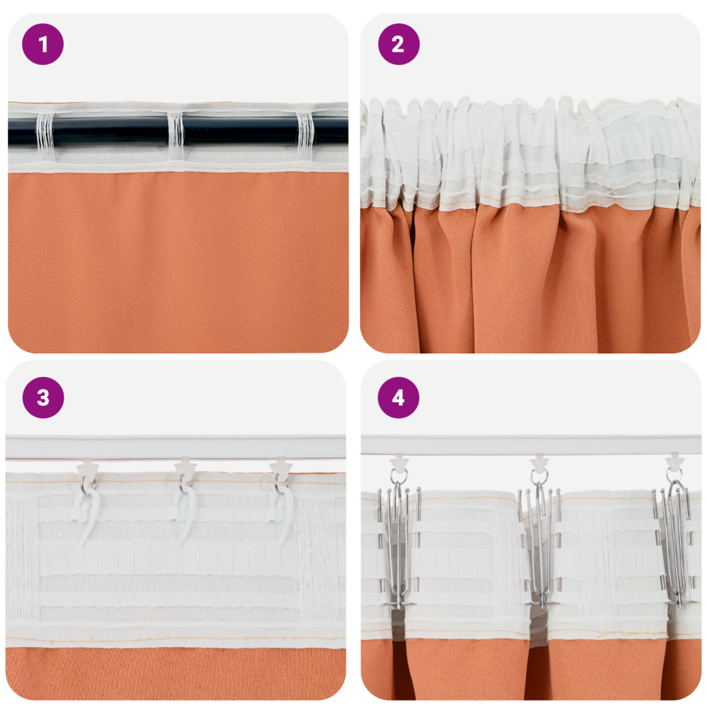 Produktbild för Mörkläggningsgardiner med Ringar 2 pcs Terracotta 260 x 140 cm