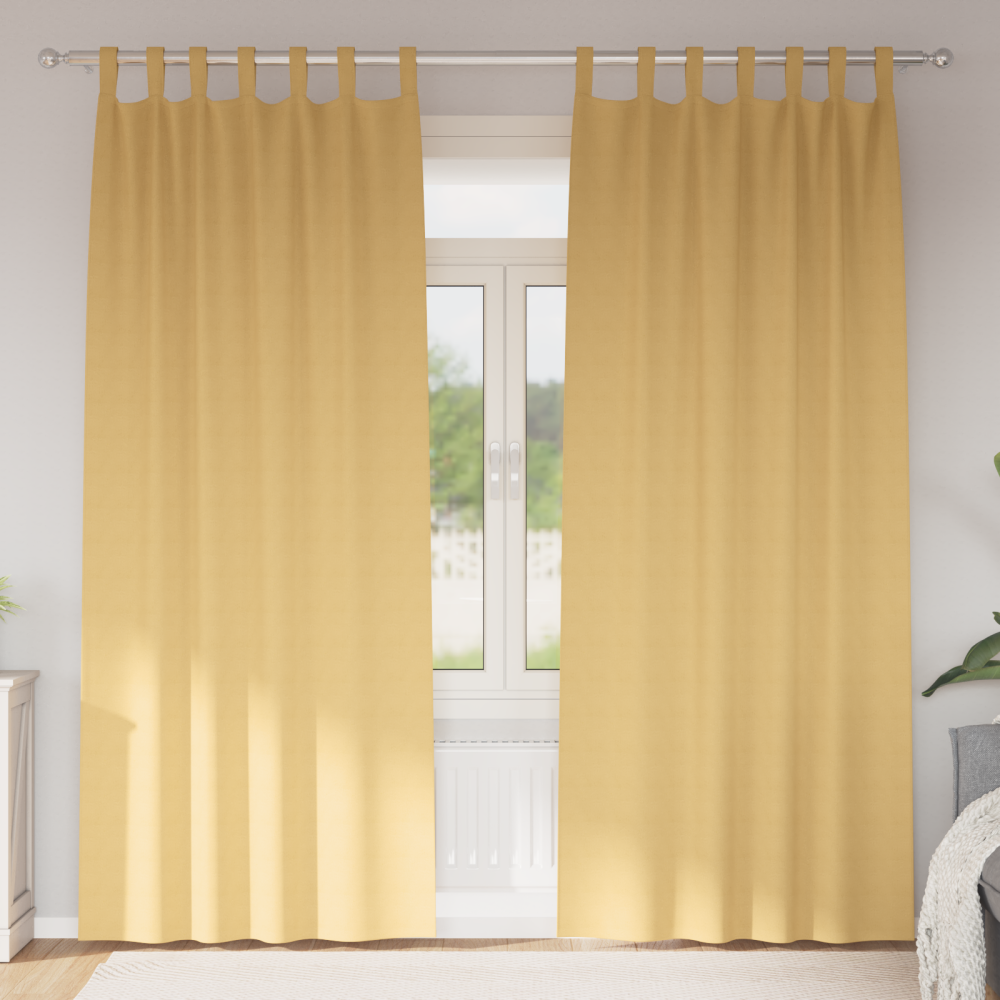 Produktbild för Mörkläggningsgardiner med Ringar 2 pcs Beige 245 x 140 cm