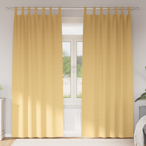 vidaXL Mörkläggningsgardiner med Ringar 2 pcs Beige 245 x 140 cm
