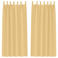 Produktbild för Mörkläggningsgardiner med Ringar 2 pcs Beige 245 x 140 cm