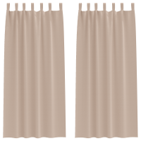 Produktbild för Mörkläggningsgardiner med Ringar 2 pcs Taupe 245 x 140 cm