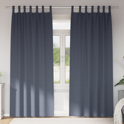 vidaXL Mörkläggningsgardiner med Ringar 2 pcs Antracit 245 x 140 cm - Gardiner & Persienner