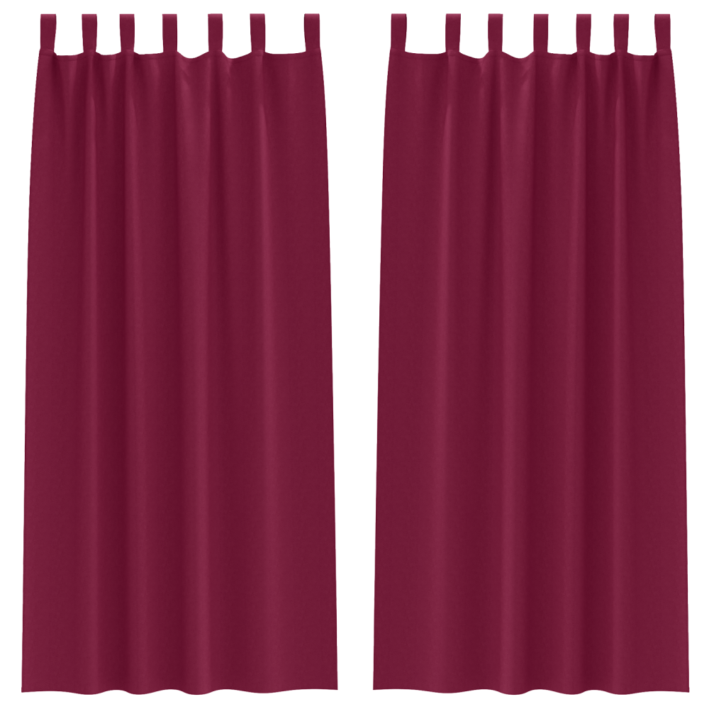 Produktbild för Mörkläggningsgardiner med Ringar 2 pcs Vinröd 260 x 140 cm