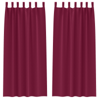 Produktbild för Mörkläggningsgardiner med Ringar 2 pcs Vinröd 260 x 140 cm