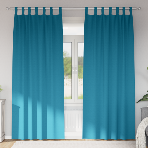 vidaXL Mörkläggningsgardiner med Ringar 2 pcs Turkos 245 x 140 cm - Gardiner & Persienner