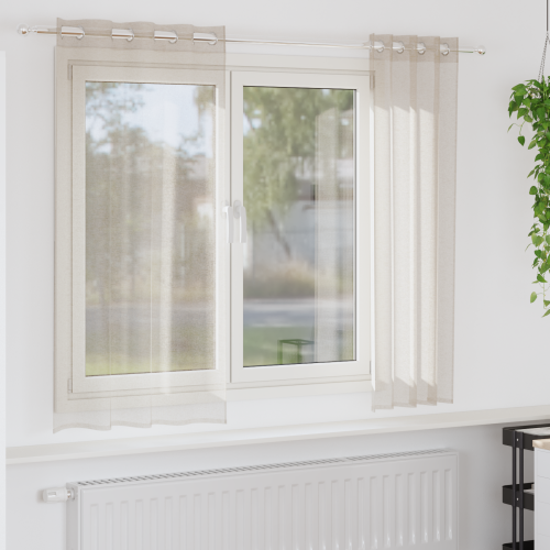 vidaXL Voile Gardin med gardiner 2 pcs Sand 175 x 140 cm Polyester - Gardiner & Persienner