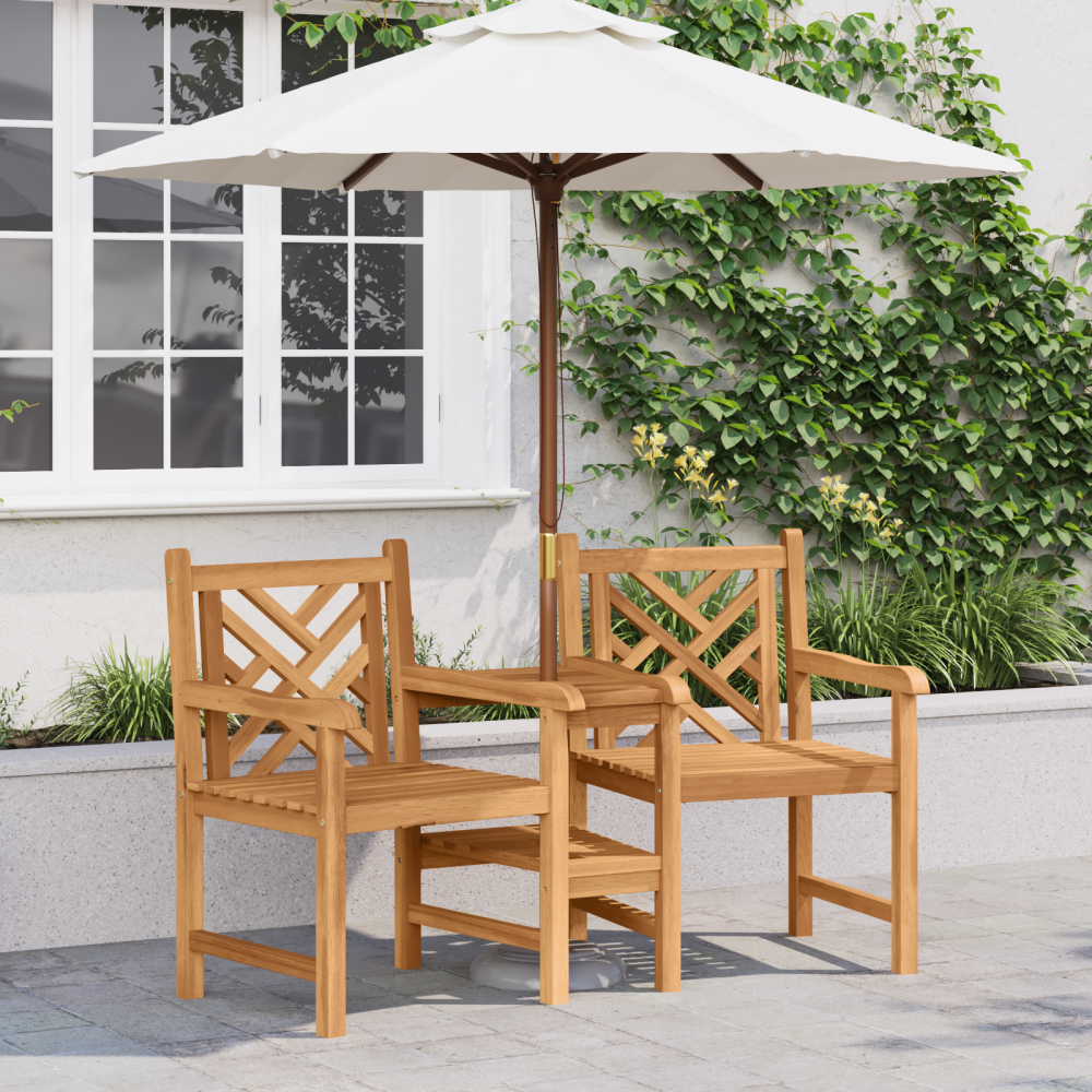 Produktbild för Trädgårds utomhusstolar 152 x 63 x 89 cm Massivt teakträ