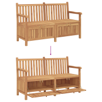 Produktbild för Trädgårdsbänk med lagring 150 x 60 x 90 cm Massivt teakträ