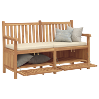 Produktbild för Trädgårdsbänk med lagring 150 x 60 x 90 cm Massivt teakträ