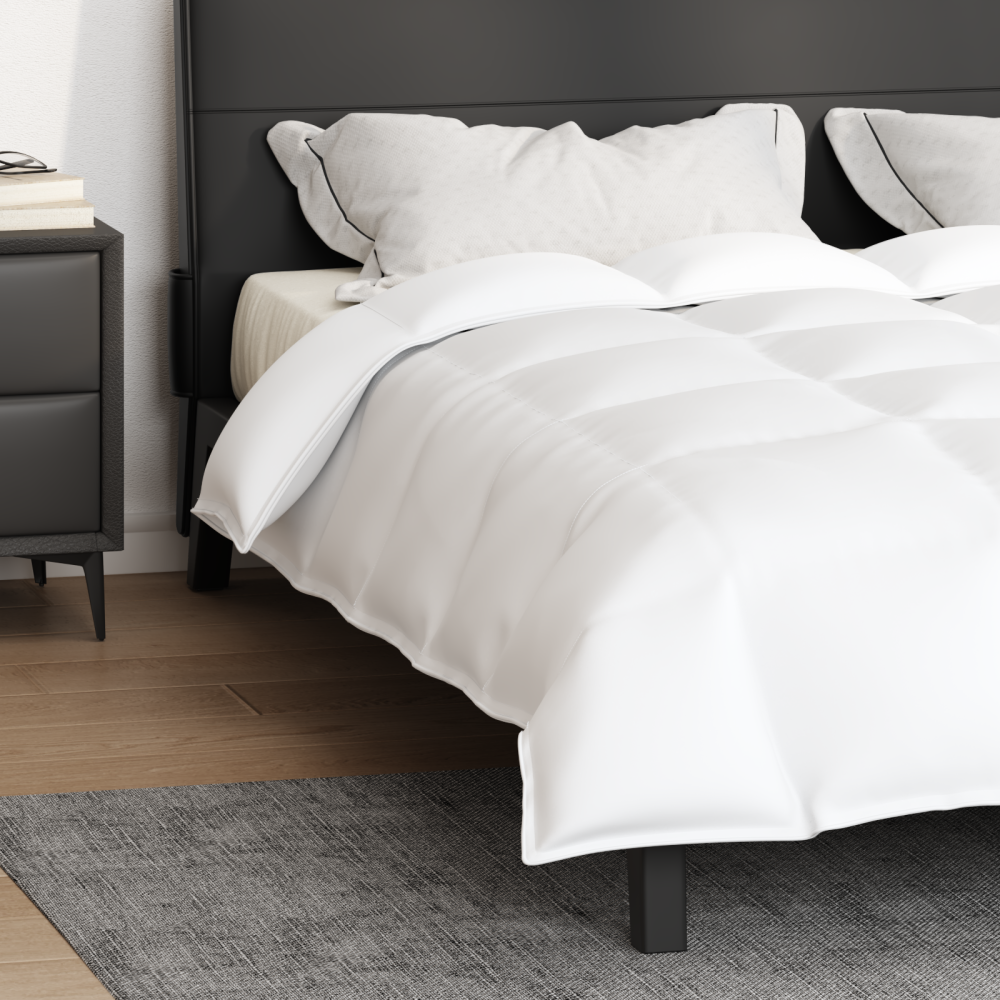 Produktbild för 2-i-1 Duntäcke Vit 240 x 260 cm Fjäder