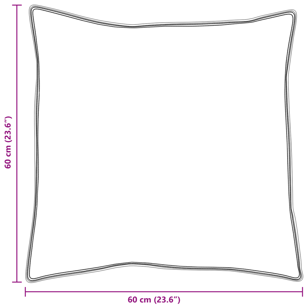 Produktbild för Kudde med kudde 2 pcs Vit 60 x 60 cm Fjäder