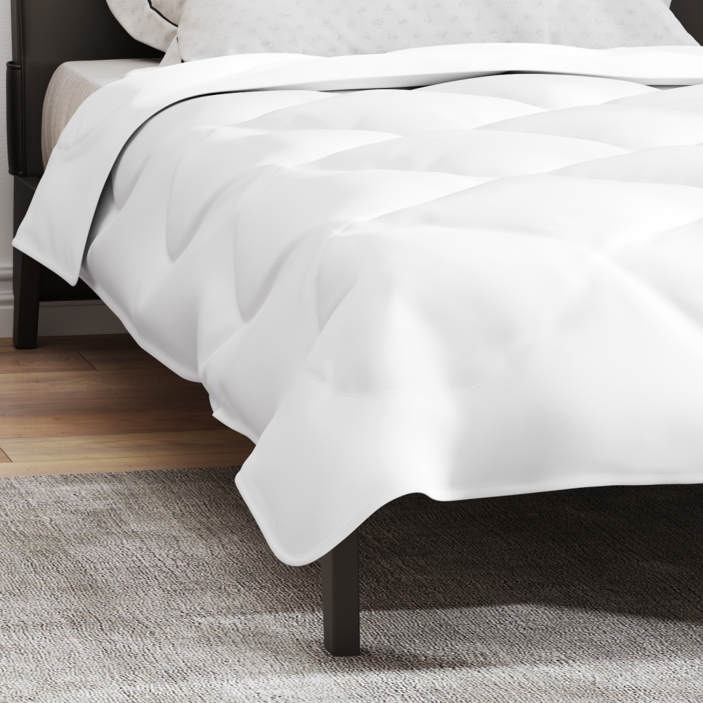 Produktbild för Duntäcke Vit 200 x 140 x 4 cm Polyester