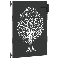 Produktbild för Trädgårdsgrind med lås Svart 85 x 125 cm Pulverlackerad stål