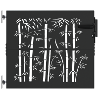 Produktbild för Trädgårdsgrind 85 x 100 cm Pulverlackerad stål Svart Låsbar