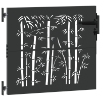 Produktbild för Trädgårdsgrind 85 x 100 cm Pulverlackerad stål Svart Låsbar