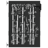 Produktbild för Trädgårdsgrind med lås Svart 85 x 125 cm Pulverlackerad stål