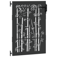 Produktbild för Trädgårdsgrind med lås Svart 85 x 125 cm Pulverlackerad stål