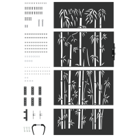 Produktbild för Trädgårdsgrind 85 x 175 cm Pulverlackerad stål Svart Låsbar