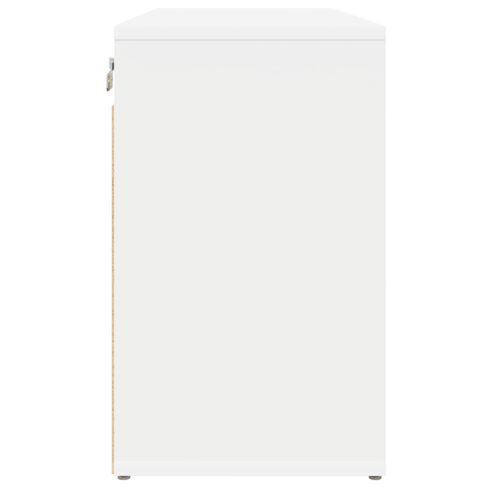 Produktbild för Skoskåp med hylla Vit 77,5 x 30 x 51 cm Konstruerat trä