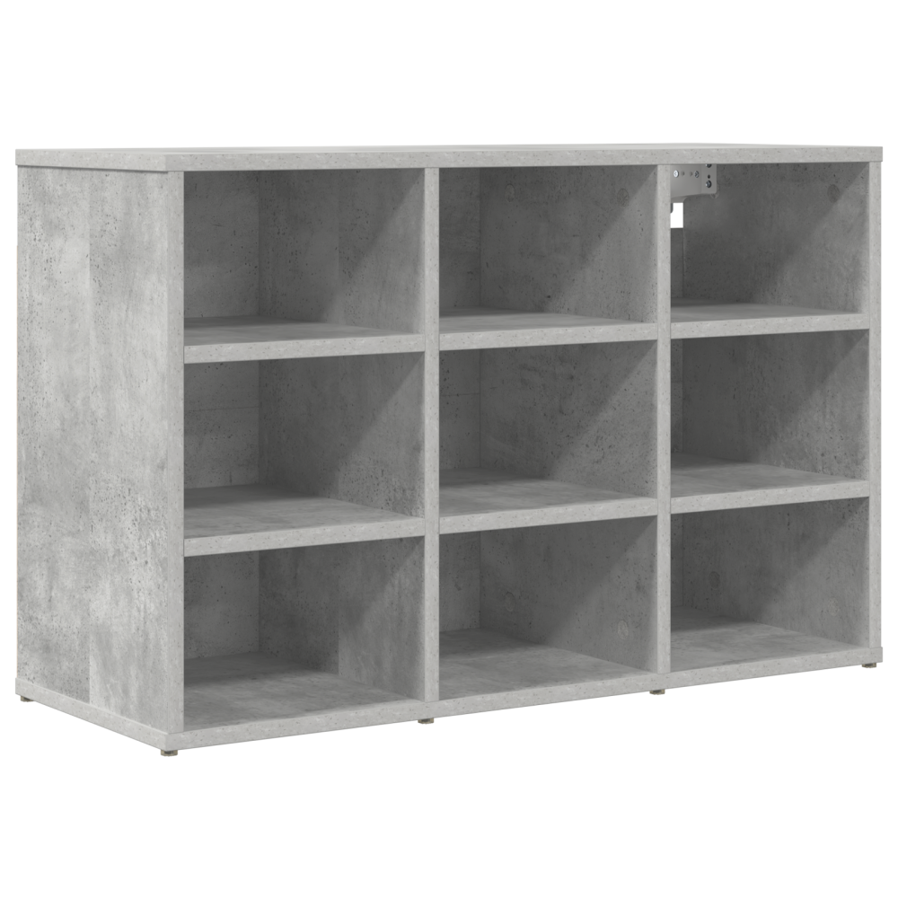 Produktbild för Skoskåp med hylla Betonggrå 77,5 x 30 x 51 cm Konstruerat trä