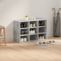 Produktbild för Skoskåp med hylla Betonggrå 77,5 x 30 x 51 cm Konstruerat trä