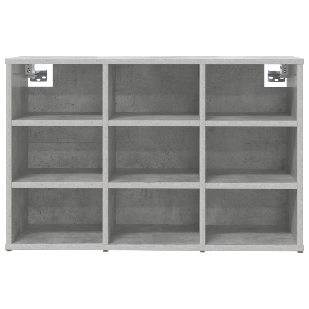 Produktbild för Skoskåp med hylla Betonggrå 77,5 x 30 x 51 cm Konstruerat trä