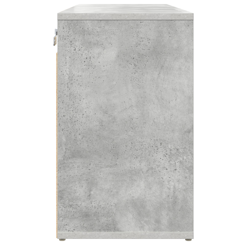 Produktbild för Skoskåp med hylla Betonggrå 77,5 x 30 x 51 cm Konstruerat trä