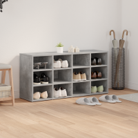 Produktbild för Skoskåp med hylla Betonggrå 103 x 30 x 51 cm Konstruerat trä