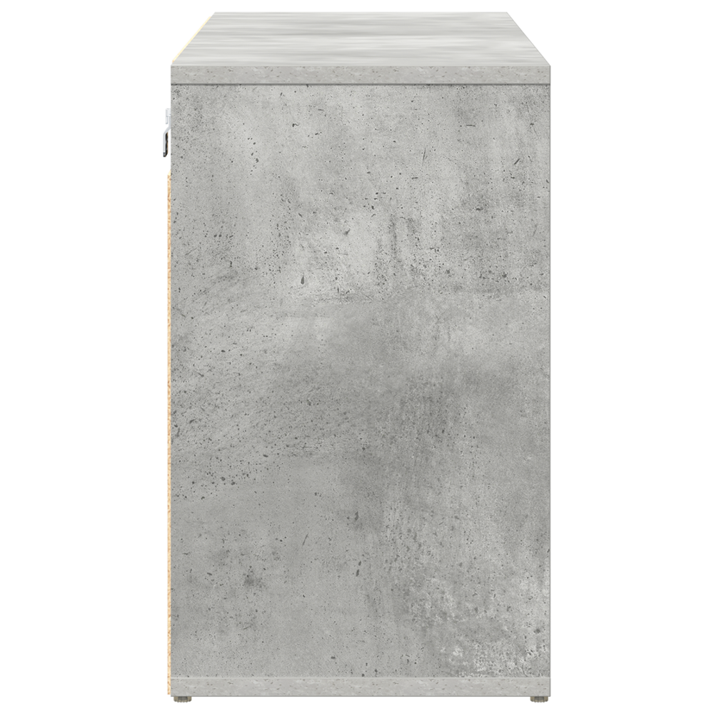 Produktbild för Skoskåp med hylla Betonggrå 103 x 30 x 51 cm Konstruerat trä
