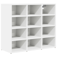 Produktbild för Skoskåp med hylla Vit 77,5 x 30 x 67 cm Konstruerat trä