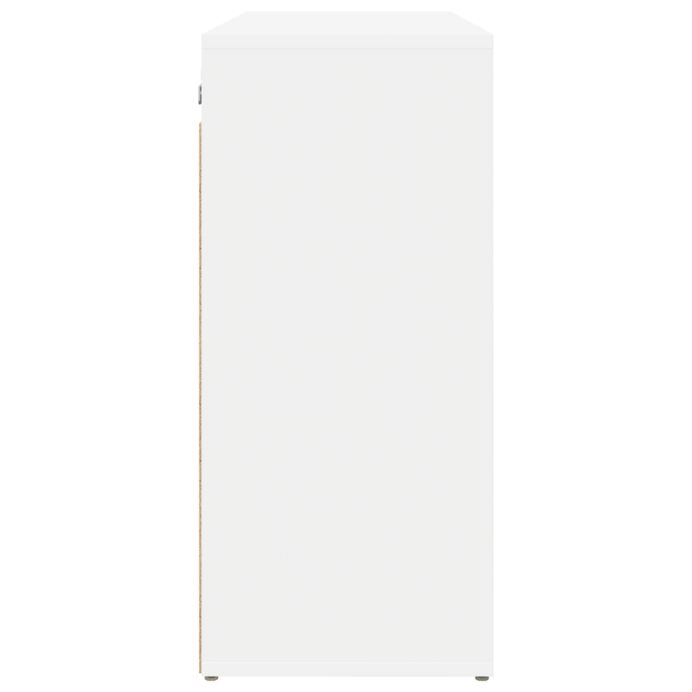 Produktbild för Skoskåp med hylla Vit 77,5 x 30 x 67 cm Konstruerat trä