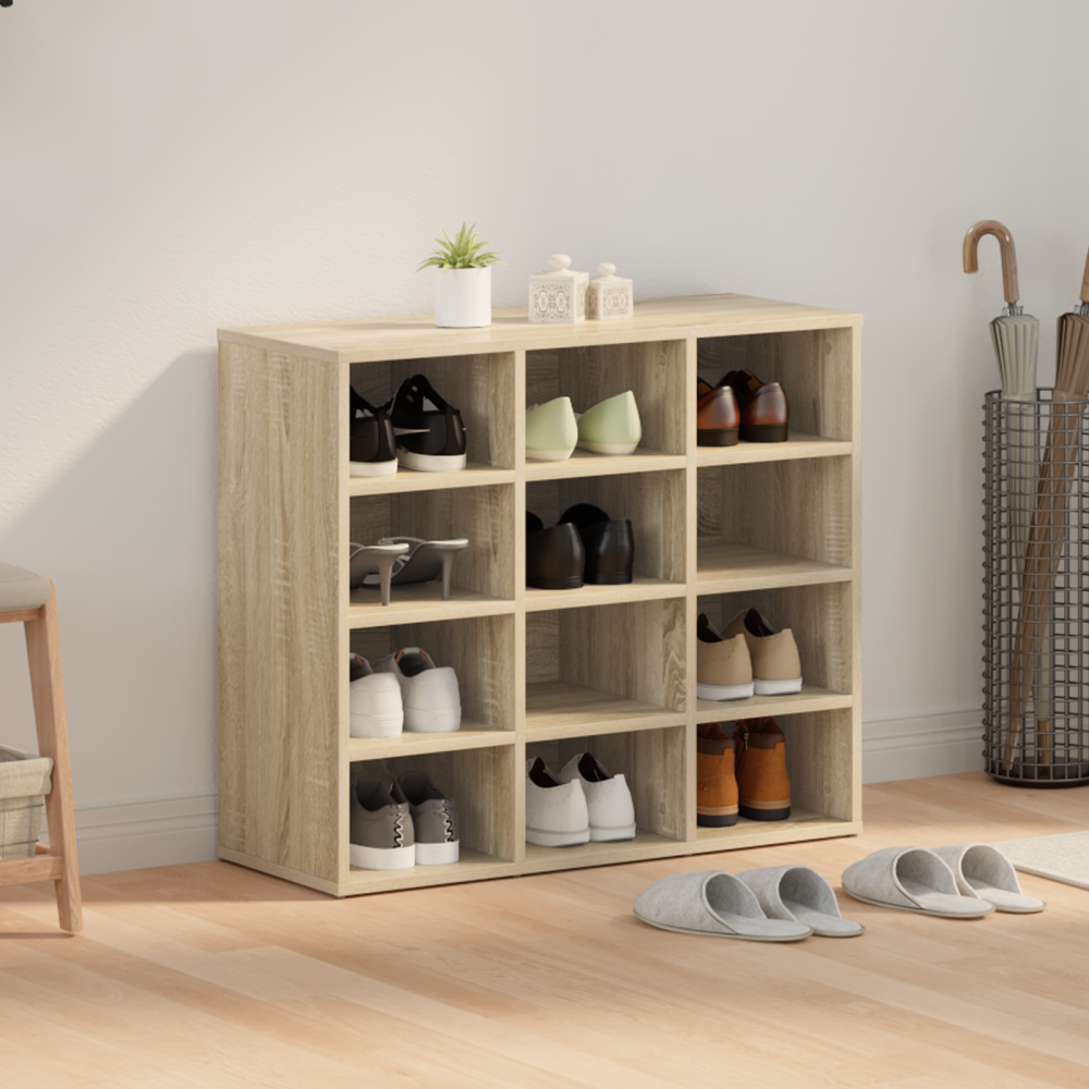 Produktbild för Skoskåp med hylla Sonoma-ek 77,5 x 30 x 67 cm Konstruerat trä