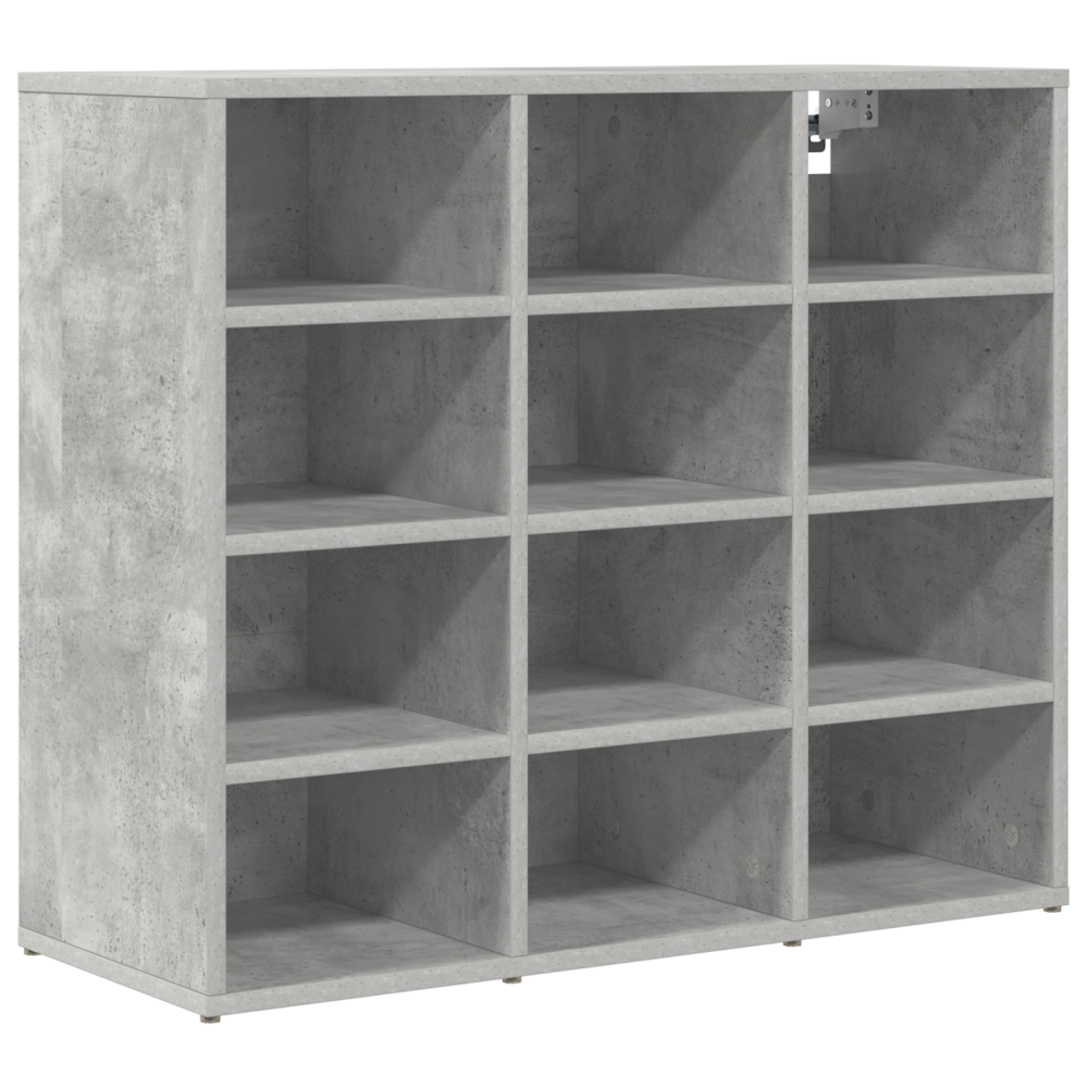Produktbild för Skoskåp med hylla Betonggrå 77,5 x 30 x 67 cm Konstruerat trä