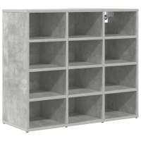 Produktbild för Skoskåp med hylla Betonggrå 77,5 x 30 x 67 cm Konstruerat trä