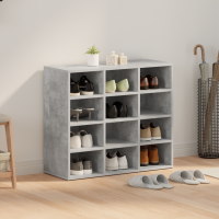 Produktbild för Skoskåp med hylla Betonggrå 77,5 x 30 x 67 cm Konstruerat trä