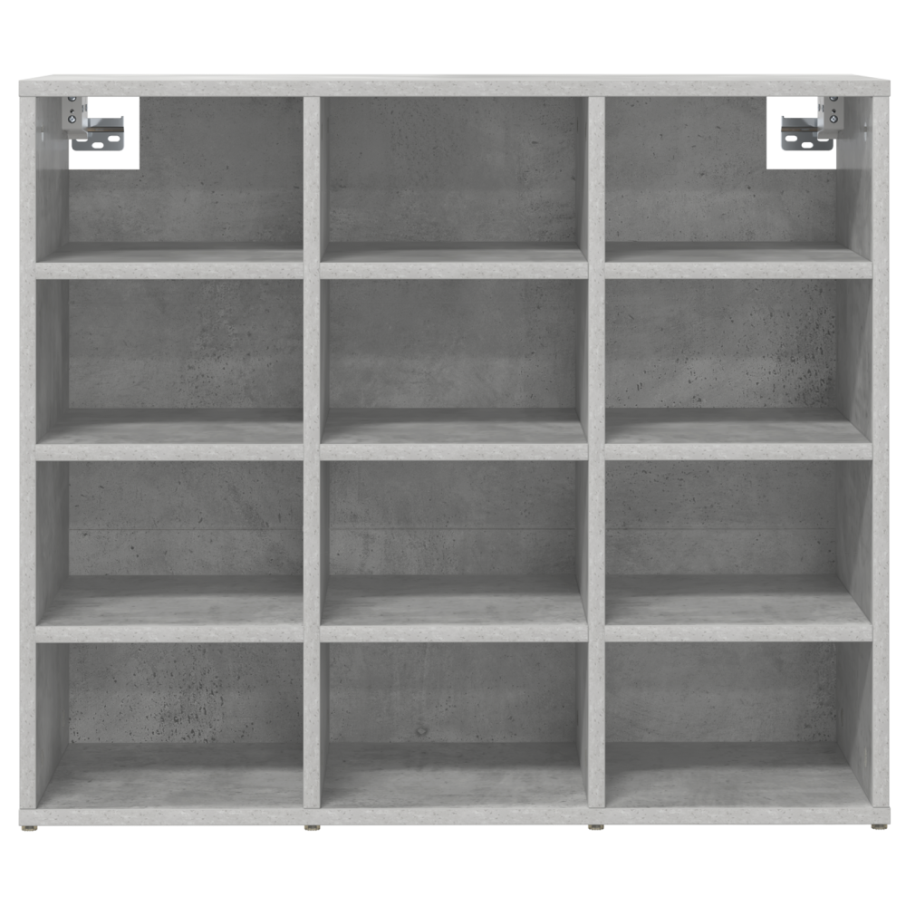 Produktbild för Skoskåp med hylla Betonggrå 77,5 x 30 x 67 cm Konstruerat trä
