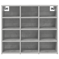Produktbild för Skoskåp med hylla Betonggrå 77,5 x 30 x 67 cm Konstruerat trä
