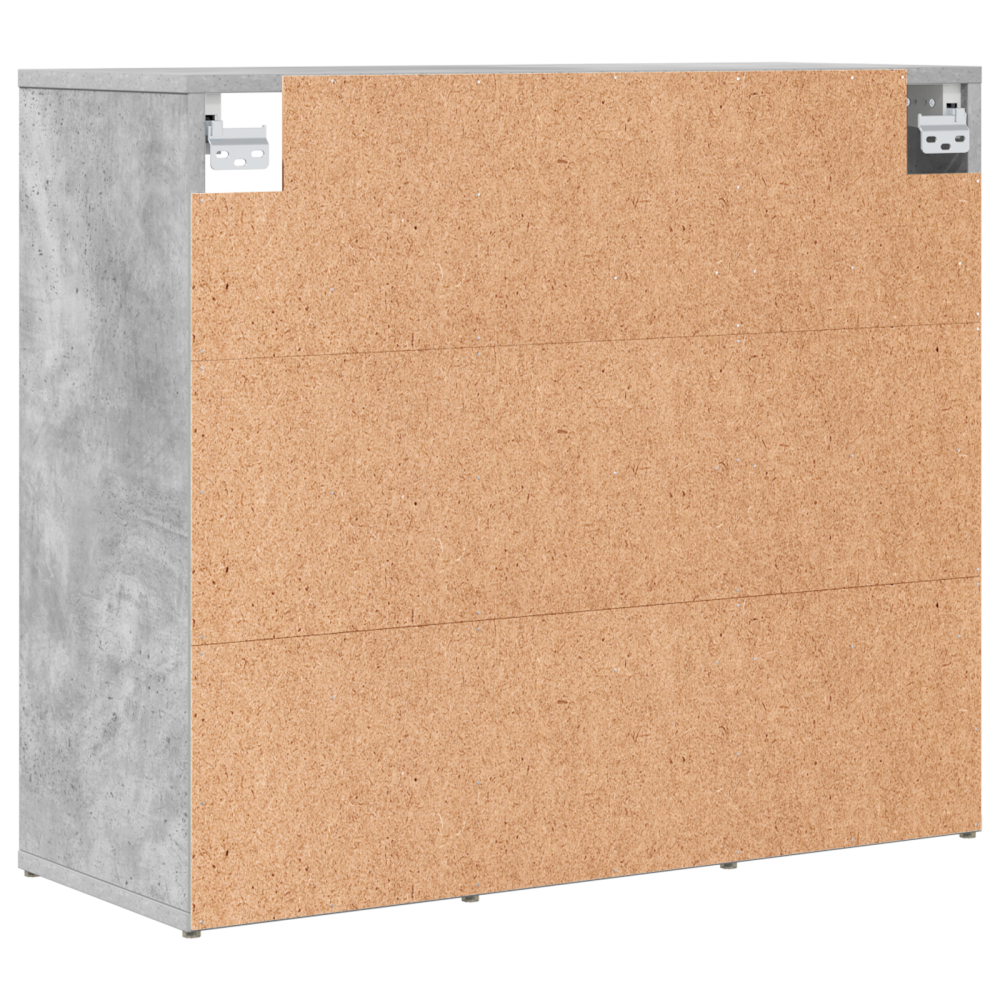Produktbild för Skoskåp med hylla Betonggrå 77,5 x 30 x 67 cm Konstruerat trä