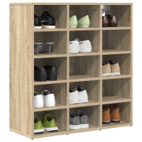 Produktbild för Skoskåp med hylla Sonoma-ek 77,5 x 30 x 83,5 cm Konstruerat trä